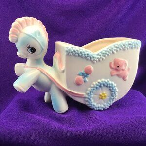 Anthropomorphic Nursery Planter Kitsch Horse or Donkey With Cart